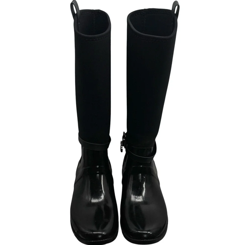 Michael Kors‎ Charm Stretch Calf Black Rain Boots Capsule Comfort Utility 9